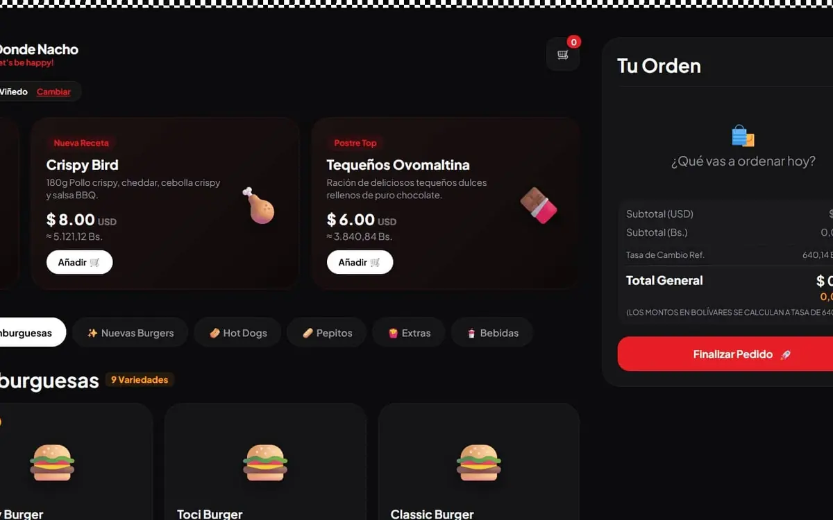Menú digital con código QR para restaurantes creado por IuxPage